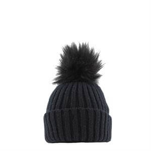 Carl Scarpa Hallie Black Knit Bobble Hat